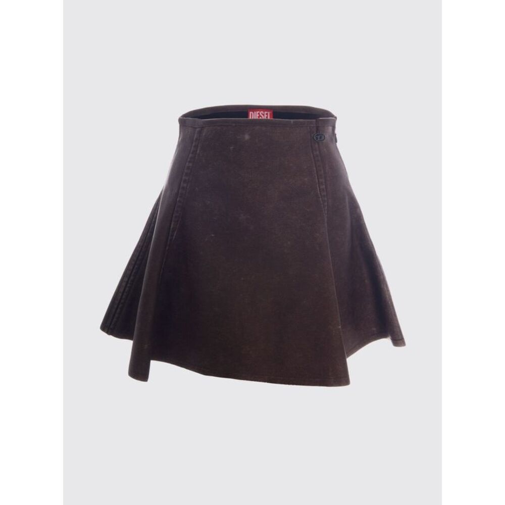 Diesel O-Erina High-Waisted A-Line Polyurethane Mini Skirt With Off-Center Zip - Picture 2 of 3